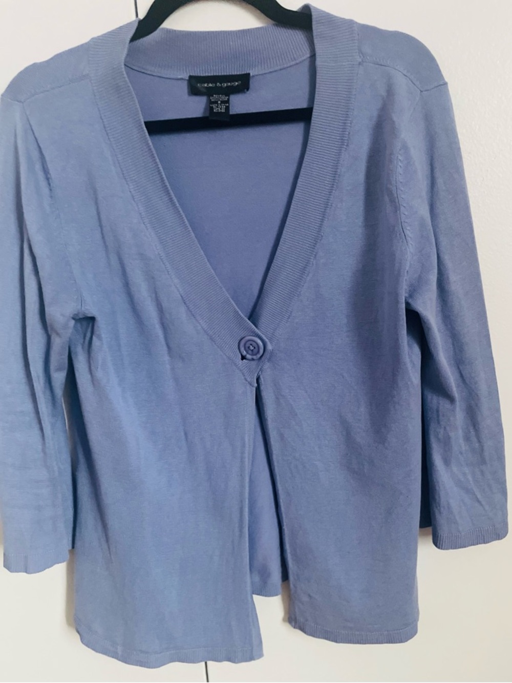 Cable & Gauge Light Blue V-Neck Sweater